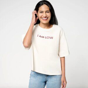 Peace Love World Boheme Sueded Cotton Graphic Tee , Sz 1X a693603